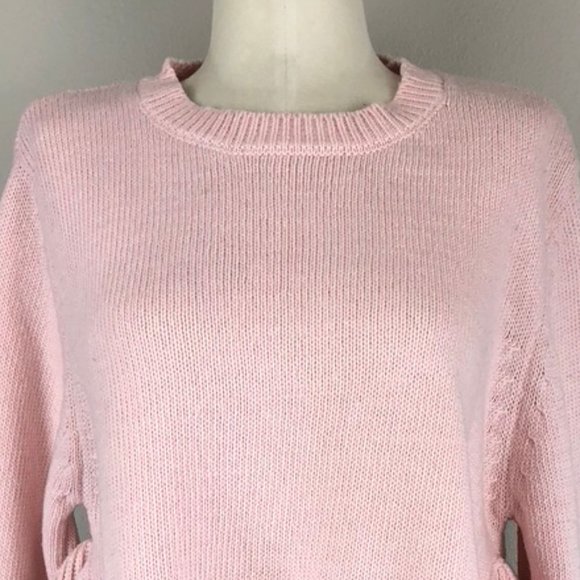 Soft Pink Cotton Ruffle Peplum Sweater - Picture 5 of 8